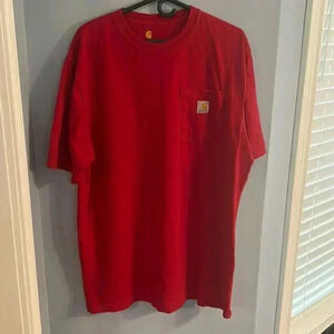 Men’s Carhartt short sleeve red T-shirt size Large tall original fit